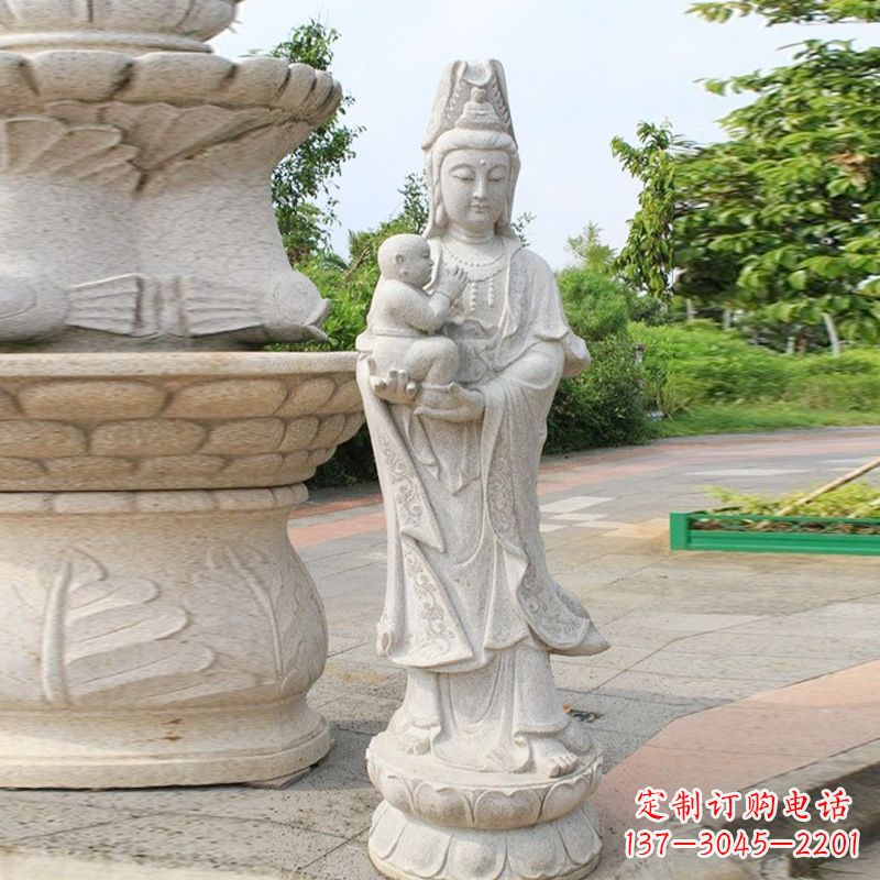 达州送子观音汉白玉石雕