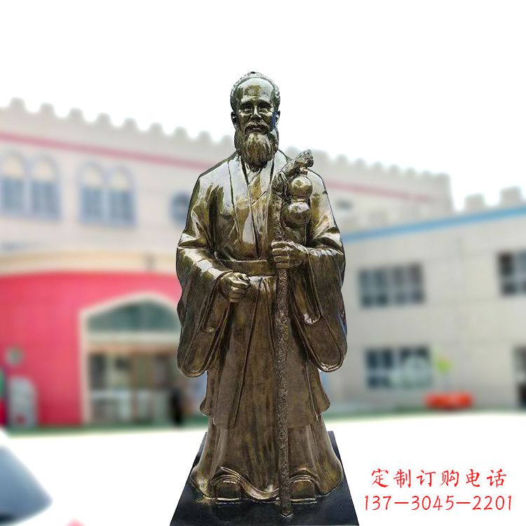 达州孙思邈仿铜玻璃钢雕塑-医院著名医学人物雕像