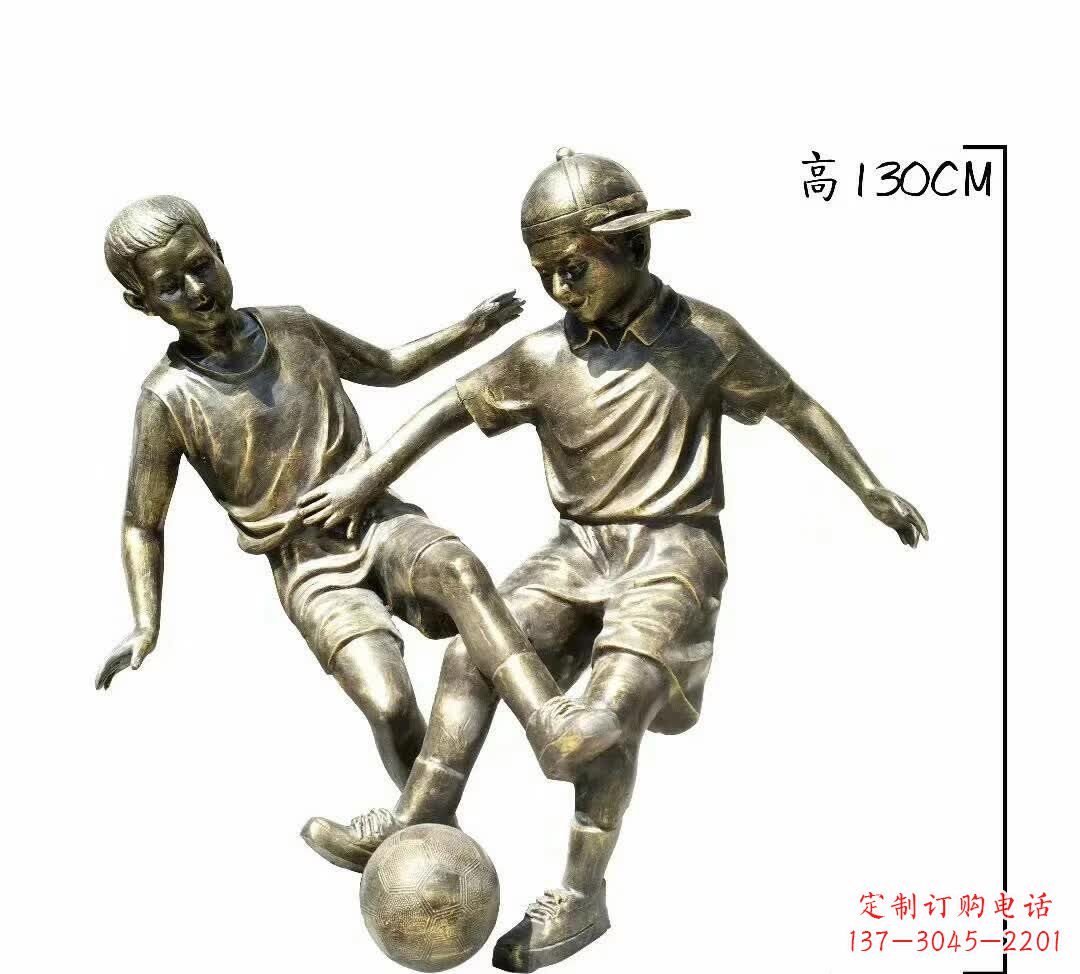 达州踢足球人物铜雕112