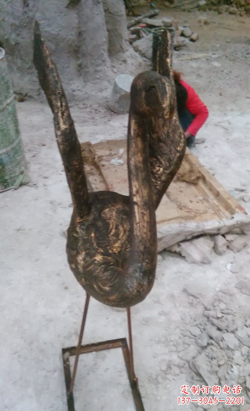达州天鹅动物铜雕 (2)