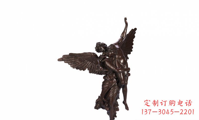 达州天使玻璃钢仿铜人物雕塑