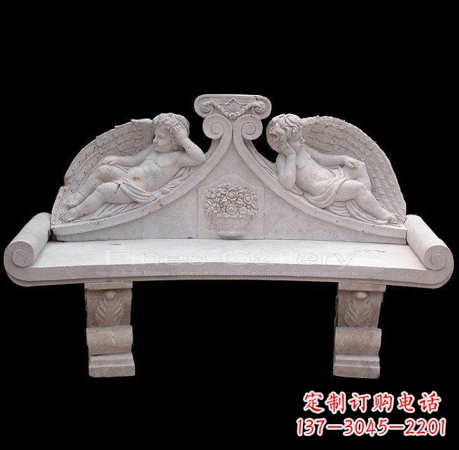 达州天使石雕座椅公园景观雕塑