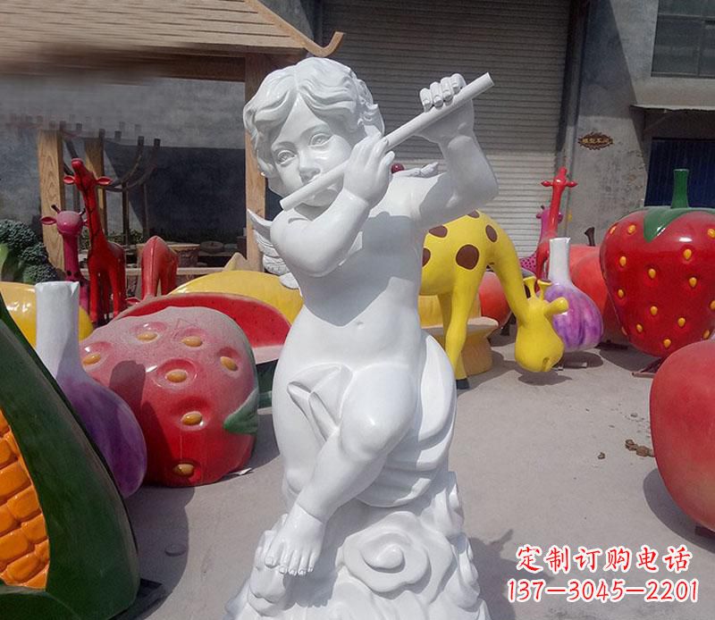 达州天使吹笛人物石雕