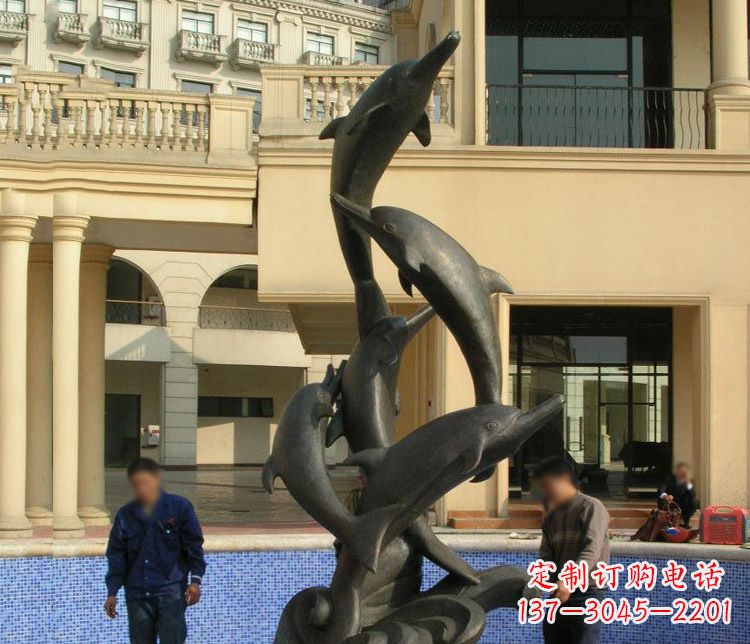 达州跳跃海豚景观铜雕