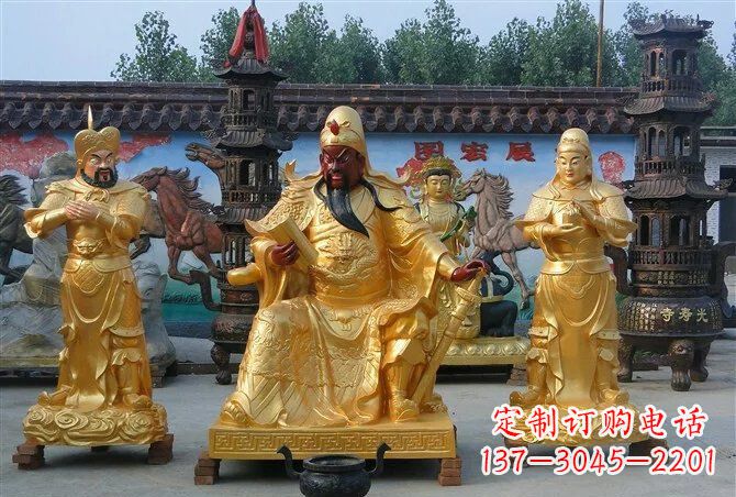 达州贴金关公铜雕