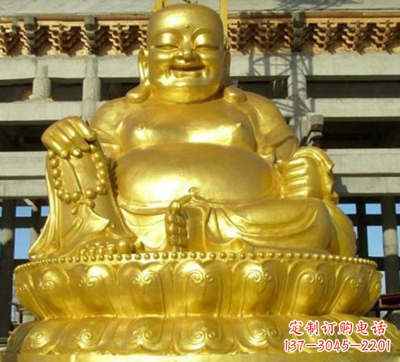 达州贴金弥勒佛铜雕