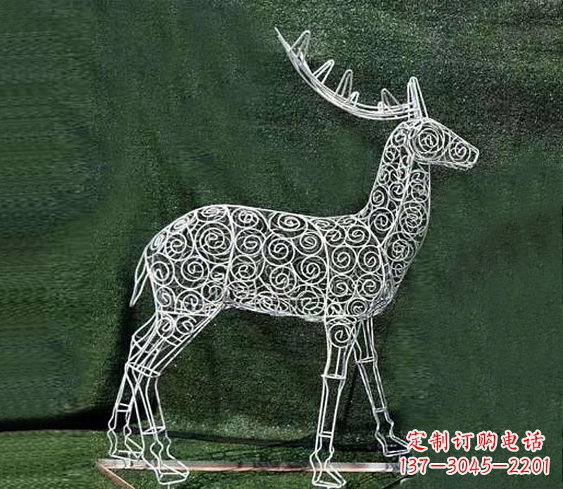 达州铁艺不锈钢镂空梅花鹿雕塑