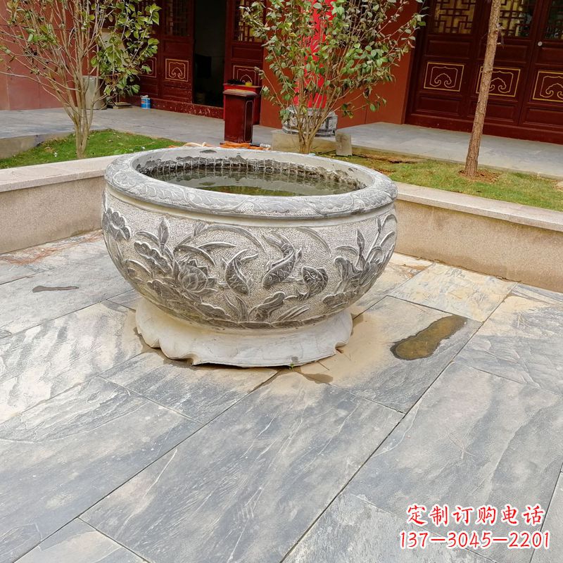 达州庭院水缸石雕