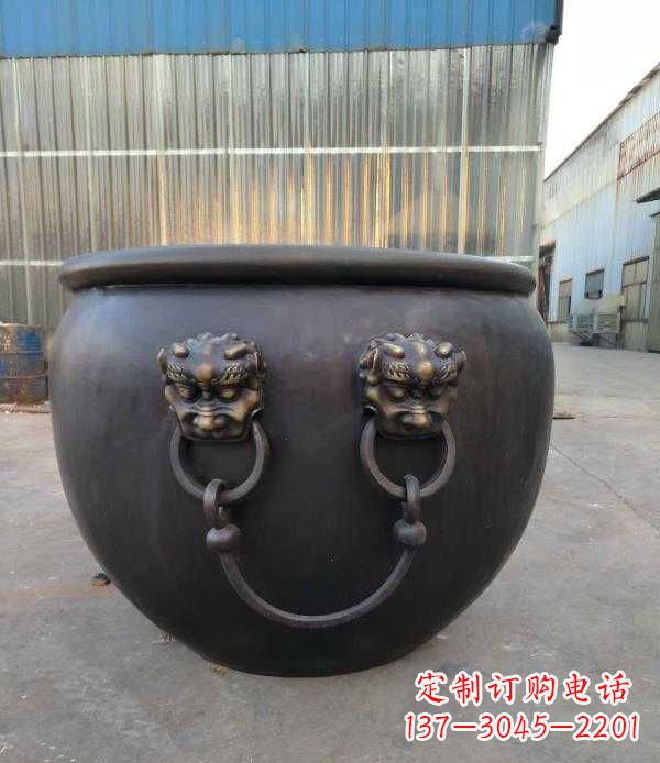 达州庭院水缸铜雕
