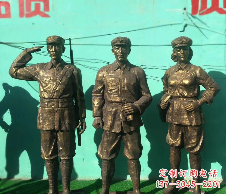 达州铜雕八路军战士雕塑