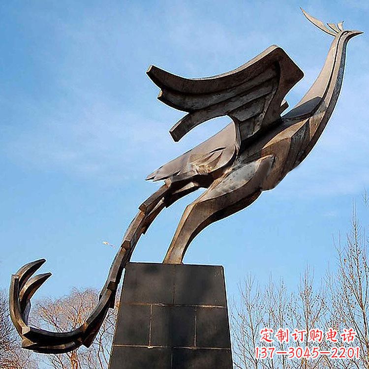 达州铜雕百鸟之王凤凰景观雕塑