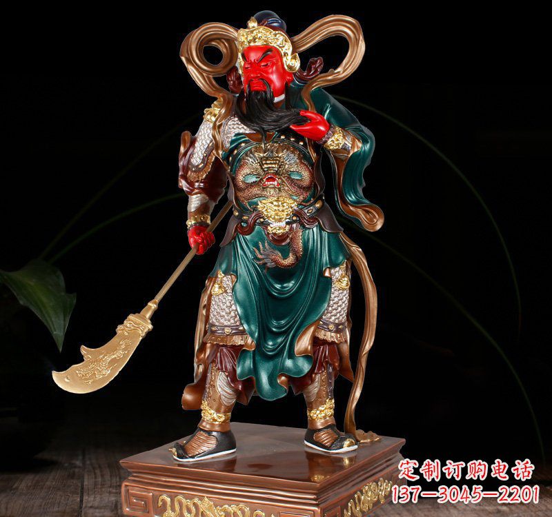 达州铜雕彩绘关公