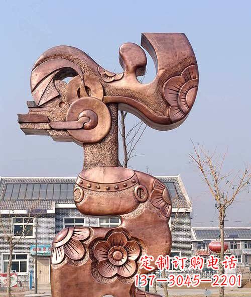 达州铜雕抽象皮影戏人物