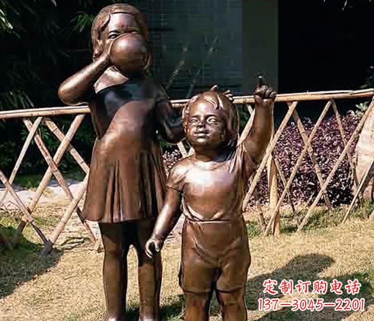 达州铜雕吹气球儿童