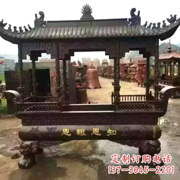 达州铜雕纯铜香炉