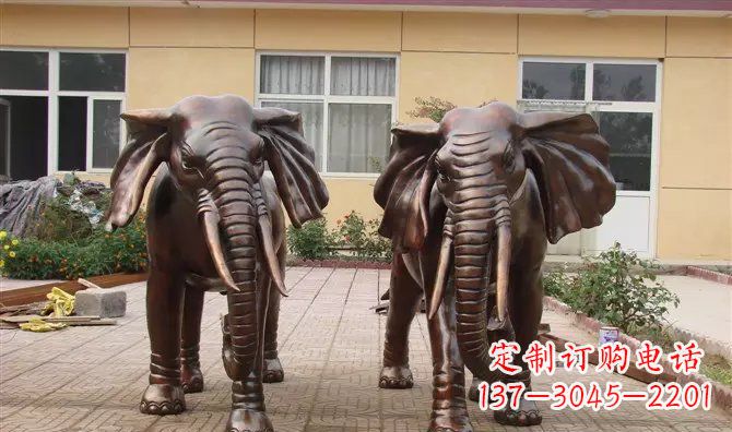 达州铜雕大象公司门口动物雕塑