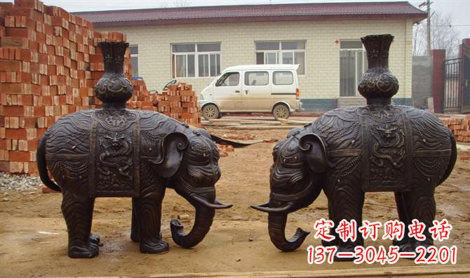 达州铜雕大象公园动物雕塑