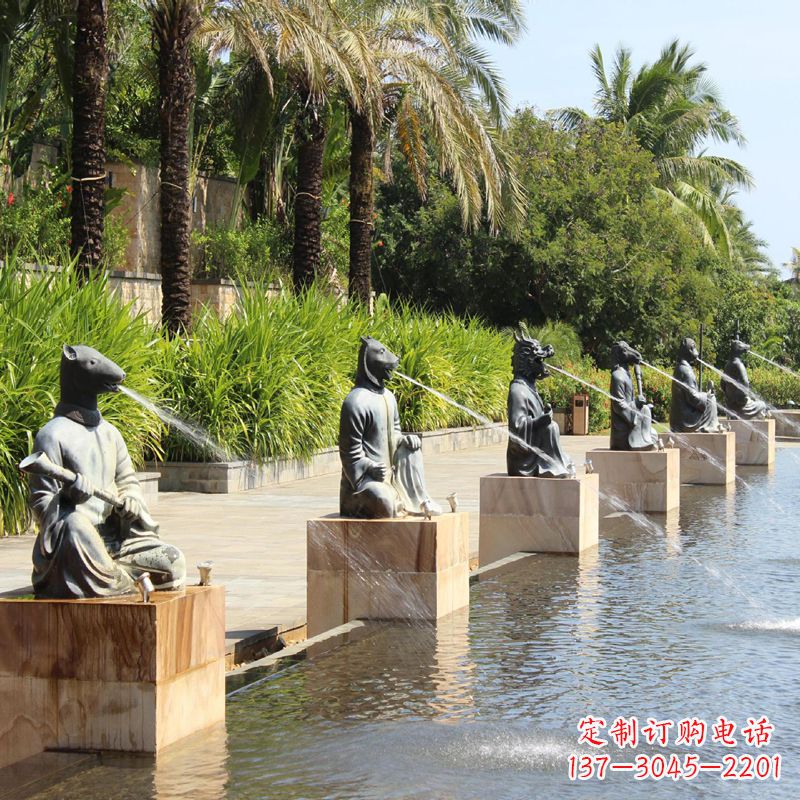 达州铜雕动物喷泉景观雕塑