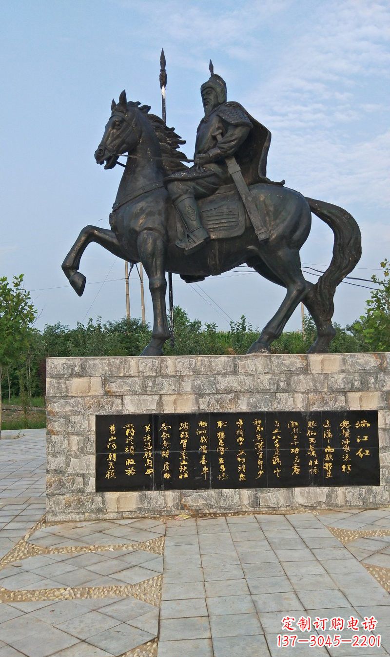 达州铜雕古代名人岳飞