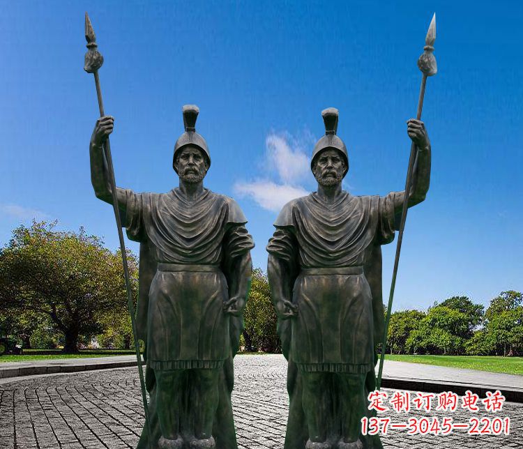 达州铜雕古罗马战士人物