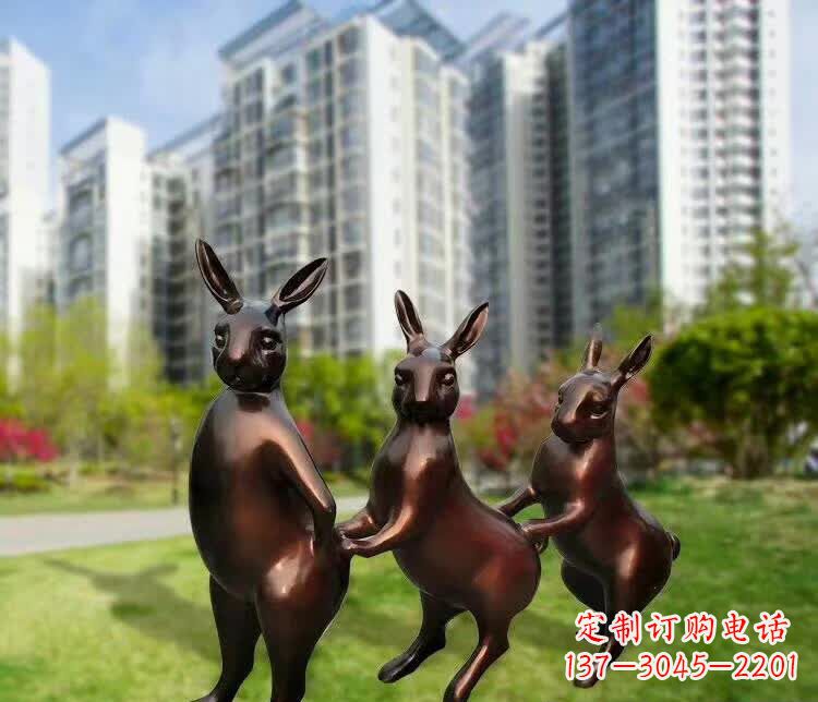 达州铜雕广场动物兔子