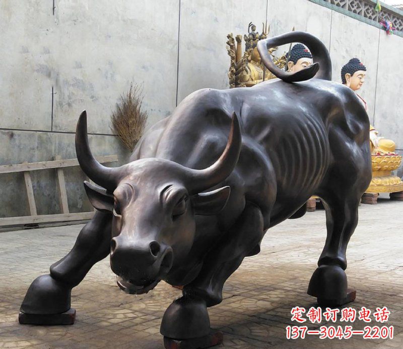 达州铜雕广场华尔街动物牛 (2)