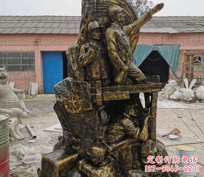 达州铜雕广场解放战士雕塑