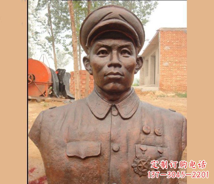 达州铜雕广场军人胸像雕塑