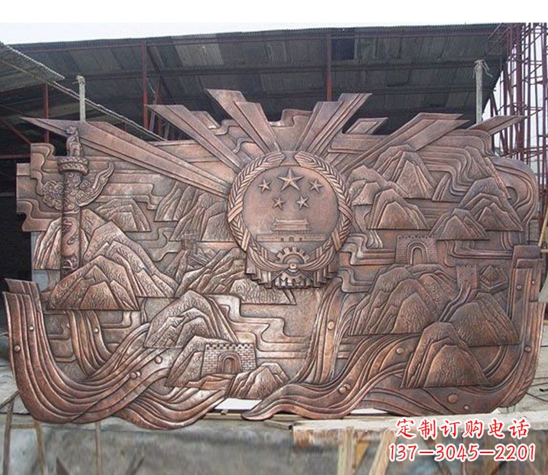 达州铜雕广场军人壁画雕塑摆件