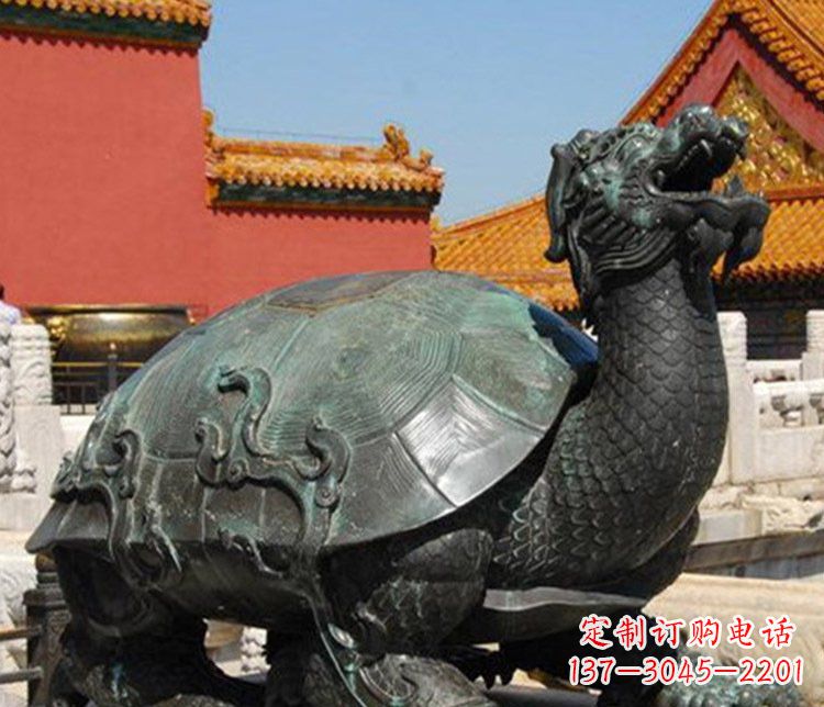 达州铜雕广场龙龟动物雕塑