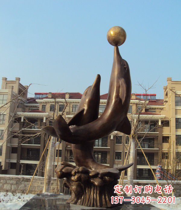 达州铜雕海豚雕塑 (2)