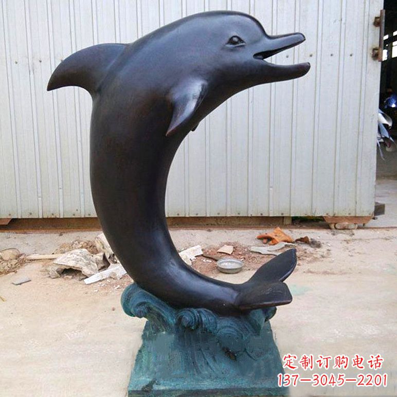 达州铜雕海豚雕塑
