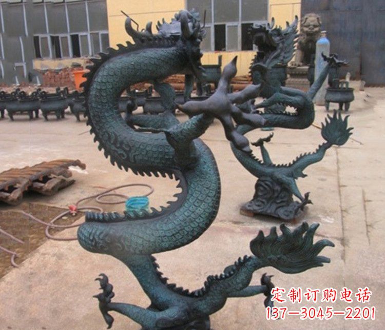 达州铜雕户外装饰神龙雕塑摆件