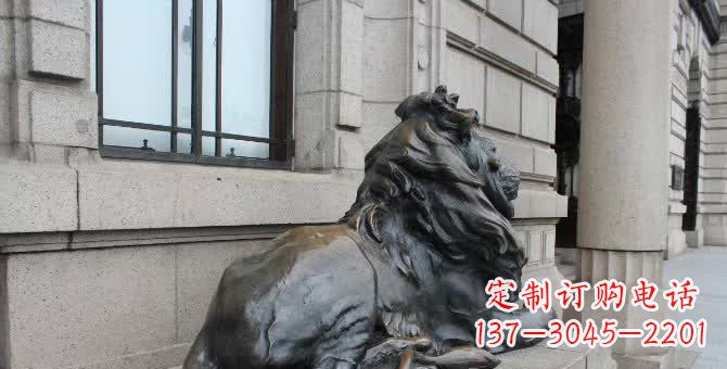 达州铜雕汇丰卧姿狮子