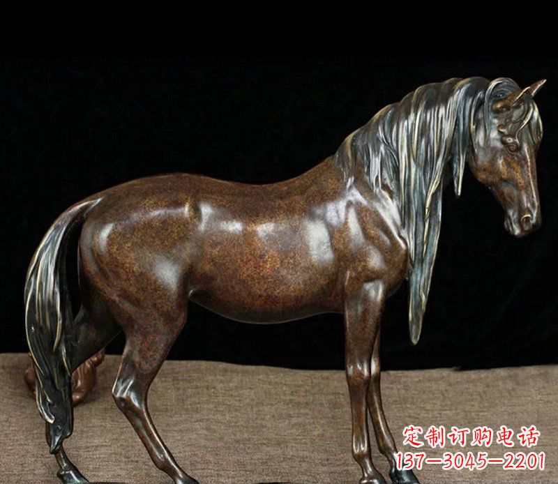 达州铜雕马公园动物摆件