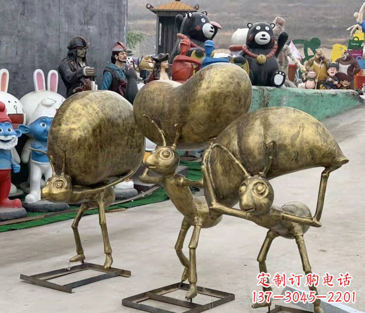 达州铜雕蚂蚁搬家雕塑