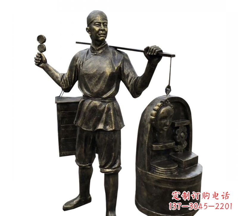 达州铜雕卖货郎