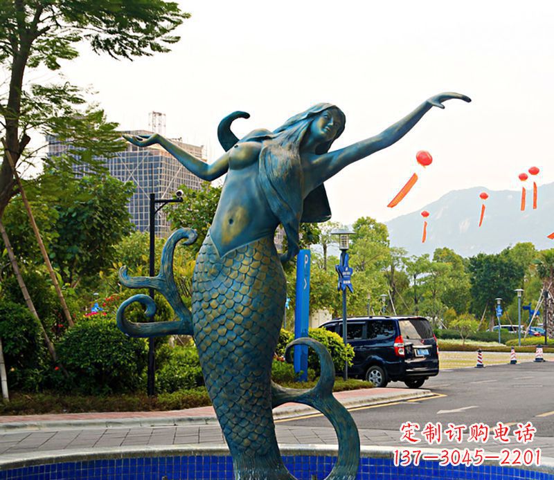 达州铜雕美人鱼