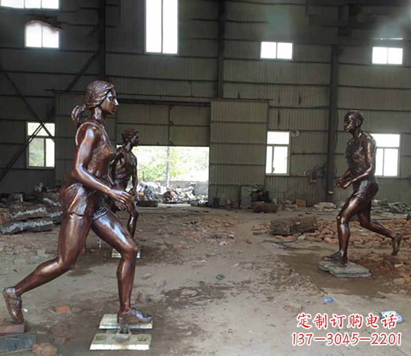 达州铜雕跑步女生