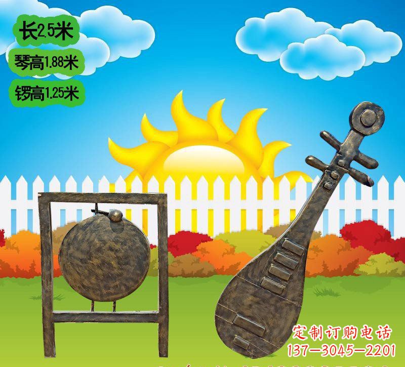 达州铜雕琵琶雕塑