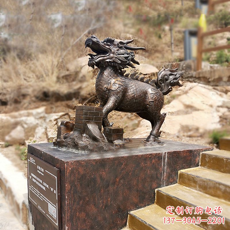 达州铜雕麒麟景观雕塑装饰品