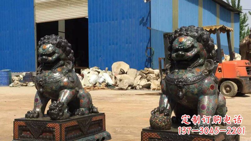 达州铜雕企业招财狮子雕塑摆件