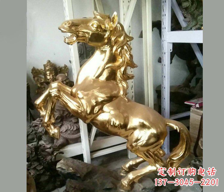 达州铜雕商场招财动物马雕塑 (2)