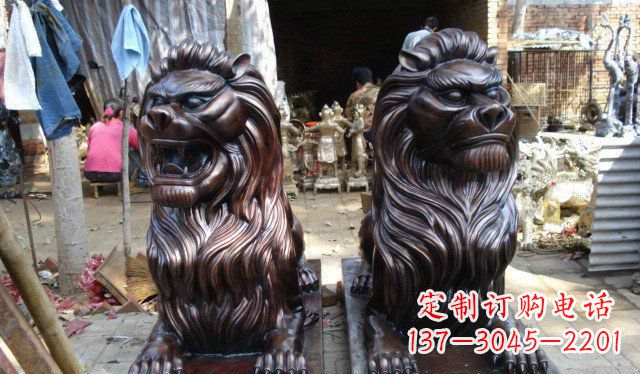 达州铜雕狮子公司门口雕塑 (2)