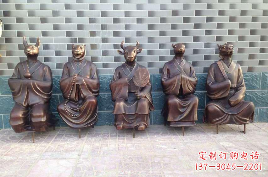 达州铜雕兽首人身十二生肖雕塑