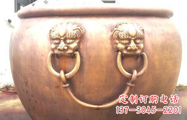 达州铜雕水缸寺庙景观雕塑_1