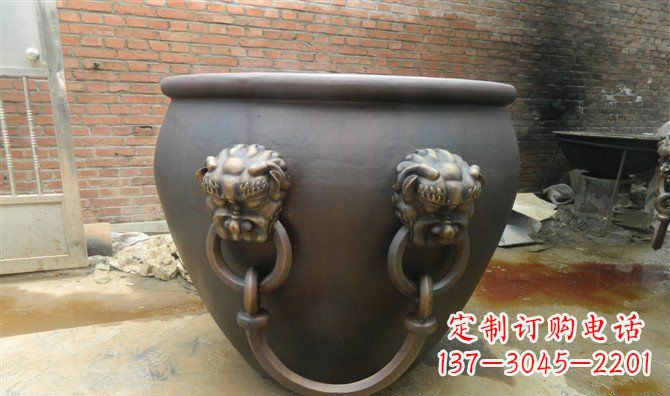 达州铜雕水缸寺庙景观雕塑_2