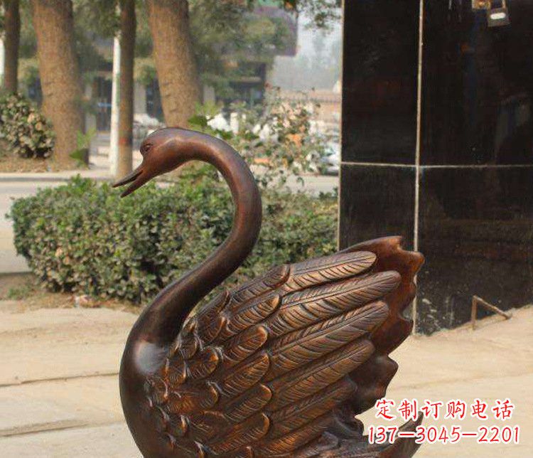 达州铜雕水景天鹅动物雕塑
