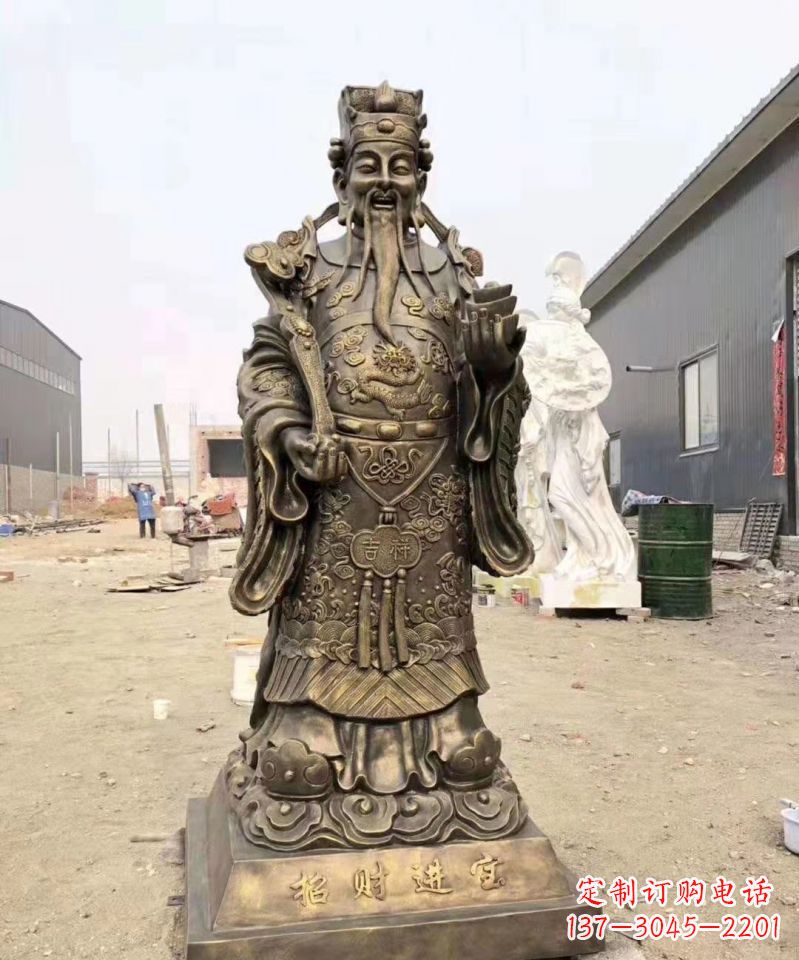 达州铜雕寺庙财神雕塑