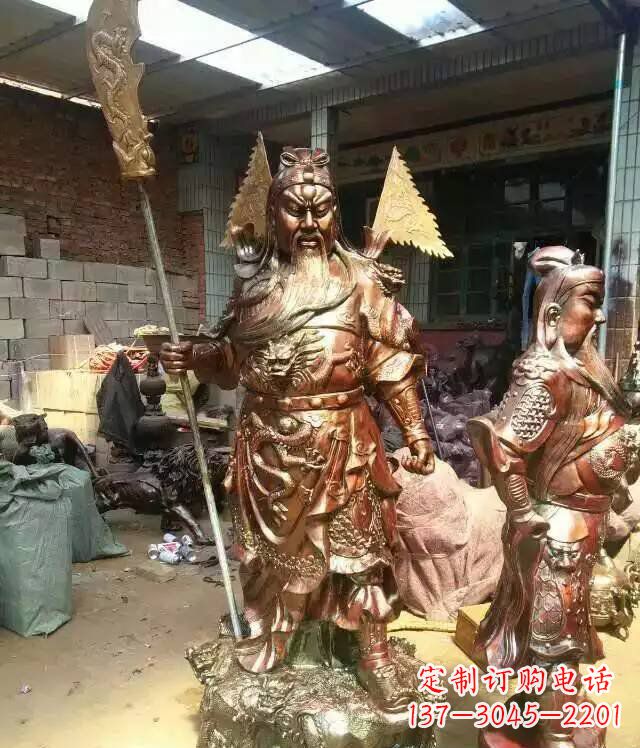达州铜雕武财神持刀关公雕塑